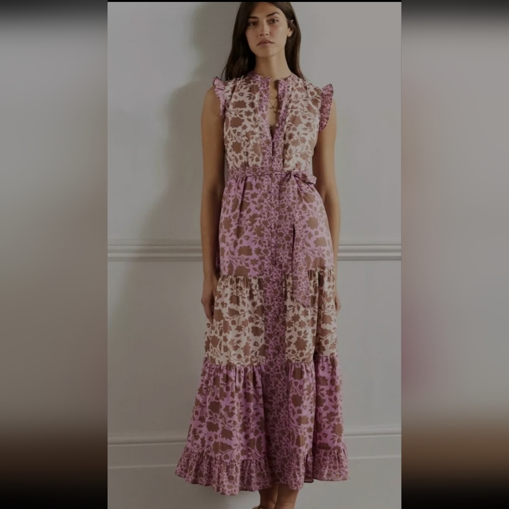 NWT Boden Tiered Ruffle Maxi in Orchid